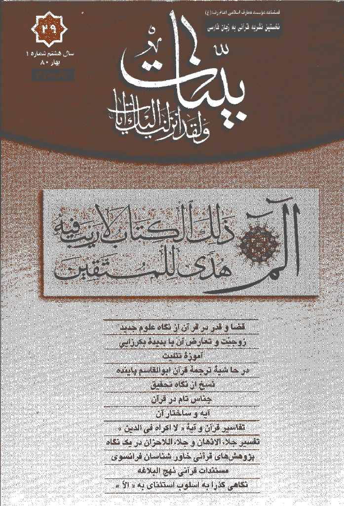بینات (موسسه معارف اسلامی امام رضا علیه السلام) - بهار 1380 - شماره 29 