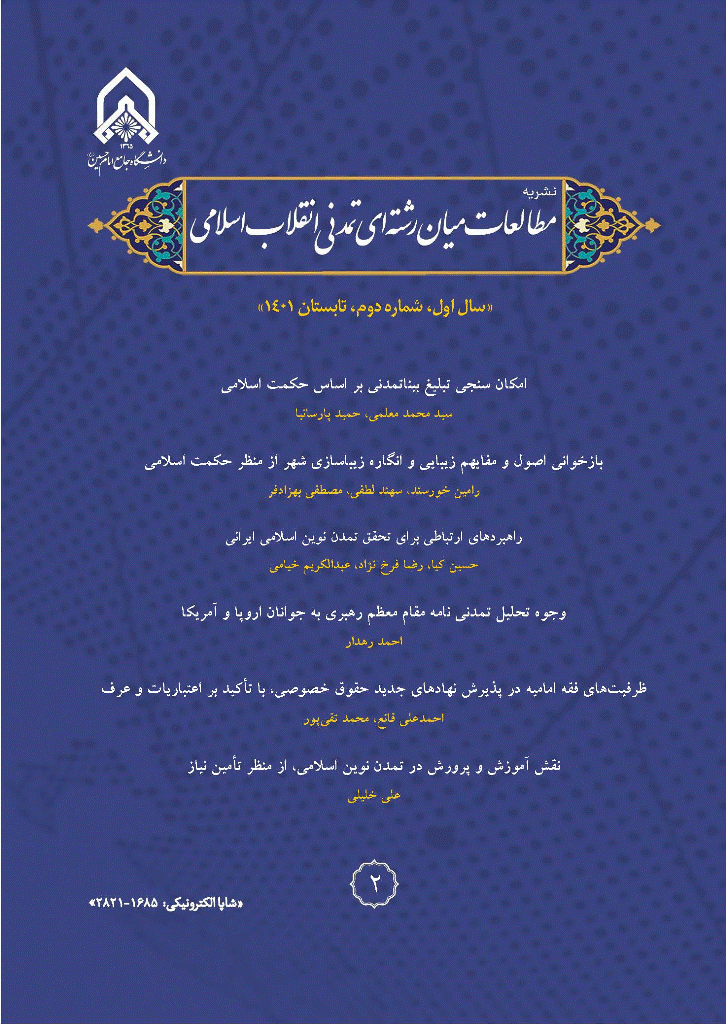 مطالعات میان رشته ای تمدنی انقلاب اسلامی - تابستان 1401، سال اول - شماره 2