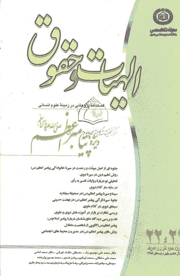 الهیات و حقوق - پاییز و زمستان 1385 - شماره 21 و 22