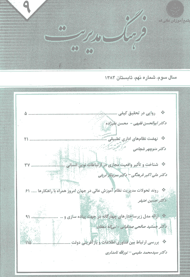 مدیریت فرهنگ سازمانی - تابستان 1384، دوره سوم - شماره 9