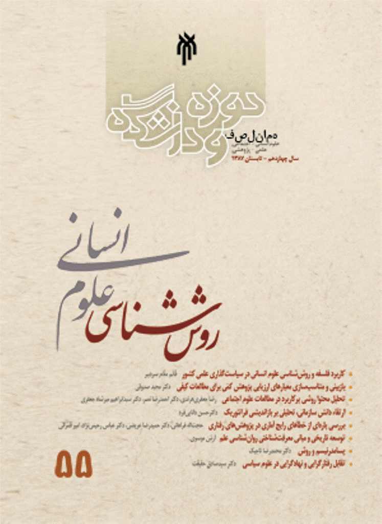 روش شناسی علوم انسانی - تابستان 1387 - شماره 55