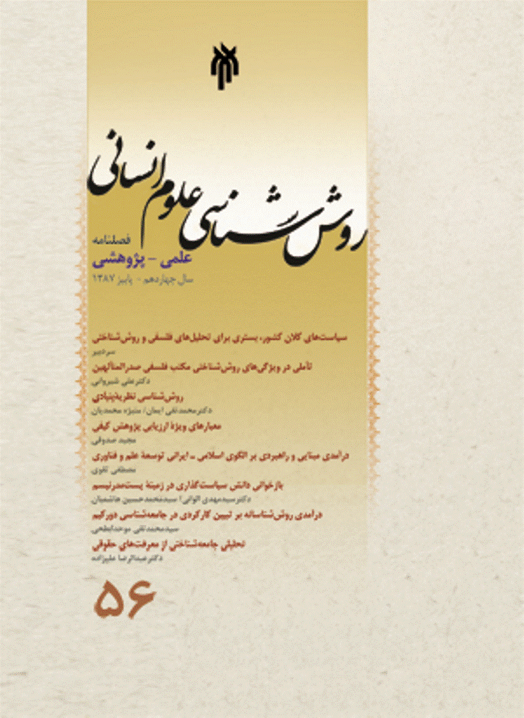 روش شناسی علوم انسانی - پاییز 1387 - شماره 56