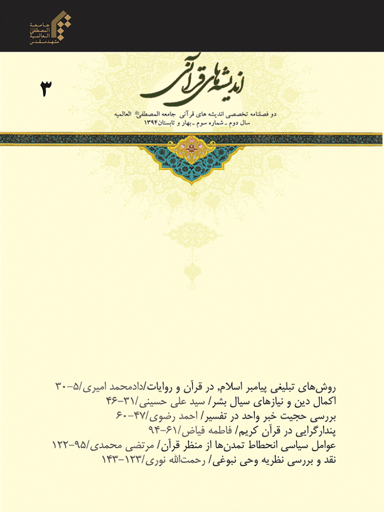 اندیشه های قرآنی - بهار و تابستان 1394 - شماره 3