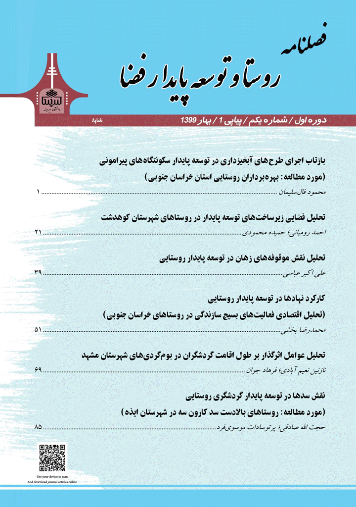 روستا و توسعه پایدار فضا - بهار 1404، دوره ششم -  شماره 1