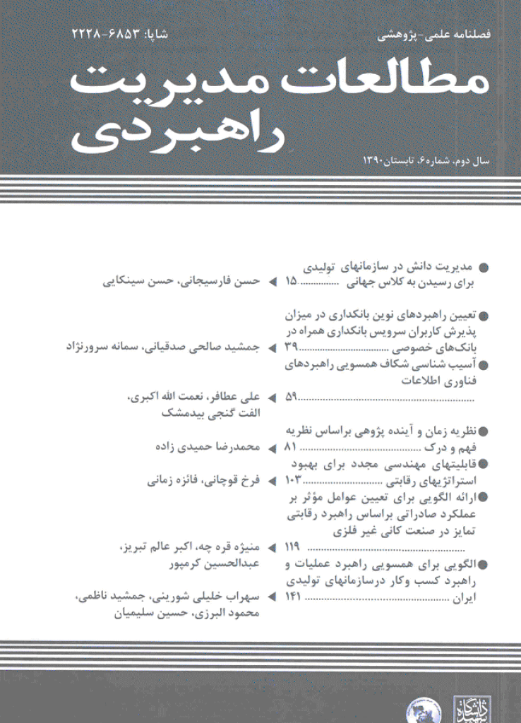 مطالعات مدیریت راهبردی - تابستان 1390 - شماره 6