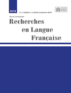 Recherches en langue française - Printemps-Été 2025 - Number 11