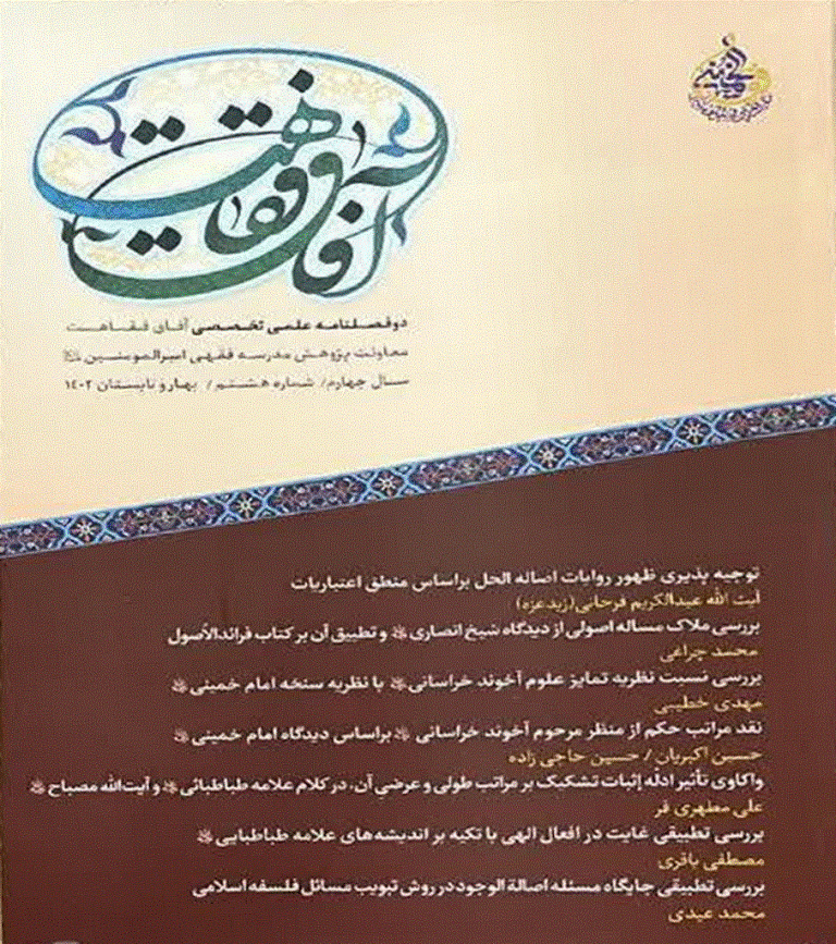 آفاق فقاهت - بهار و تابستان 1402 - شماره 8