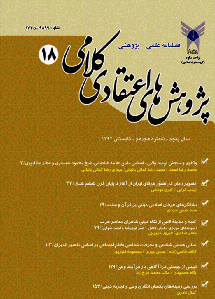 پژوهش های اعتقادی کلامی - تابستان 1394 - شماره 18