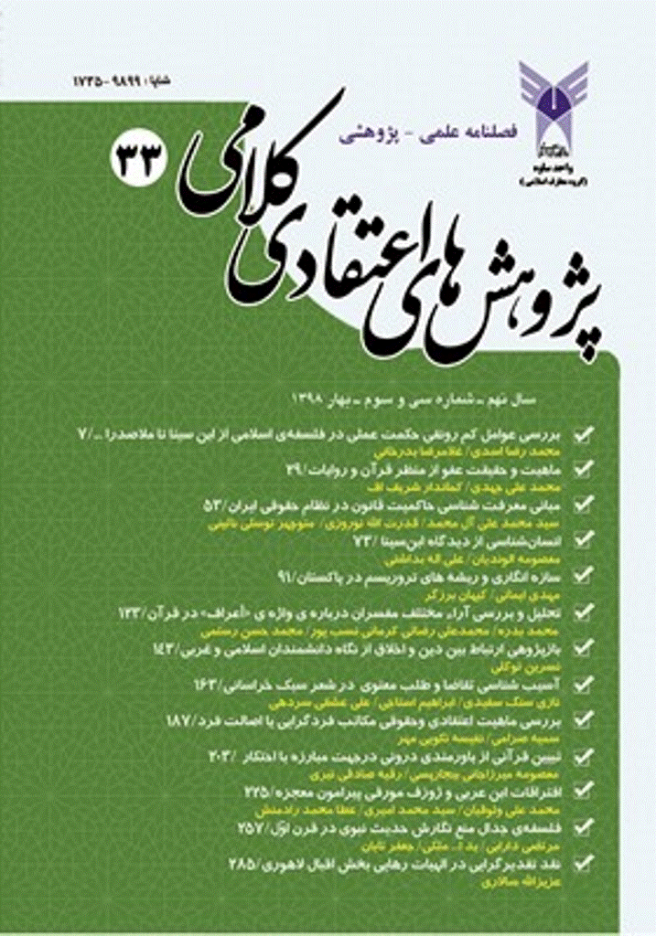 پژوهش های اعتقادی کلامی - بهار 1398 - شماره 33