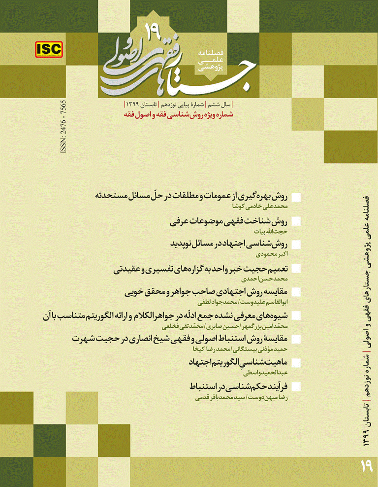 جستارهای فقهی و اصولی - تابستان 1399، سال ششم - شماره 19
